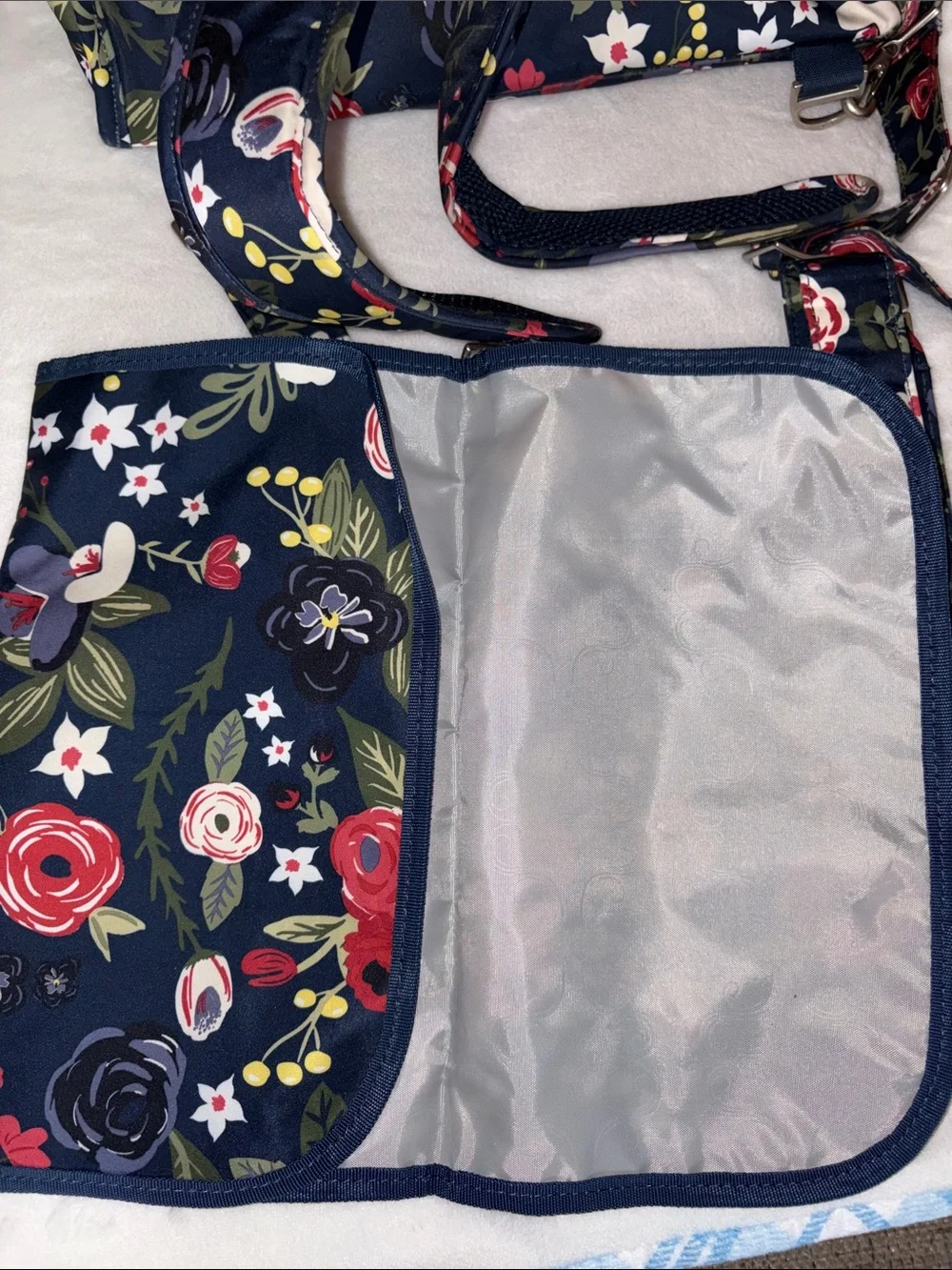 Ju-Ju-Be Classic Convertible Diaper Bag - Midnight Posy EUC